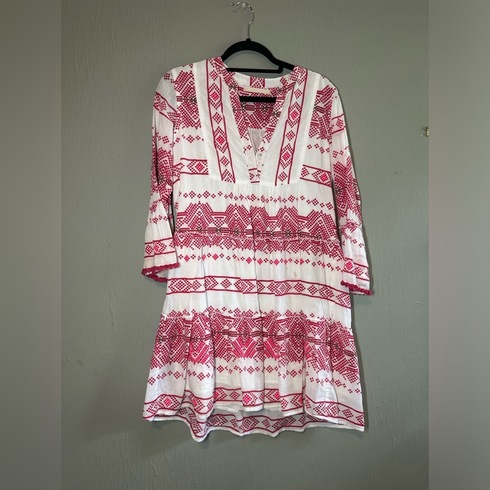 Lola Australia Moroccan Mini Dress Sz Pink and White